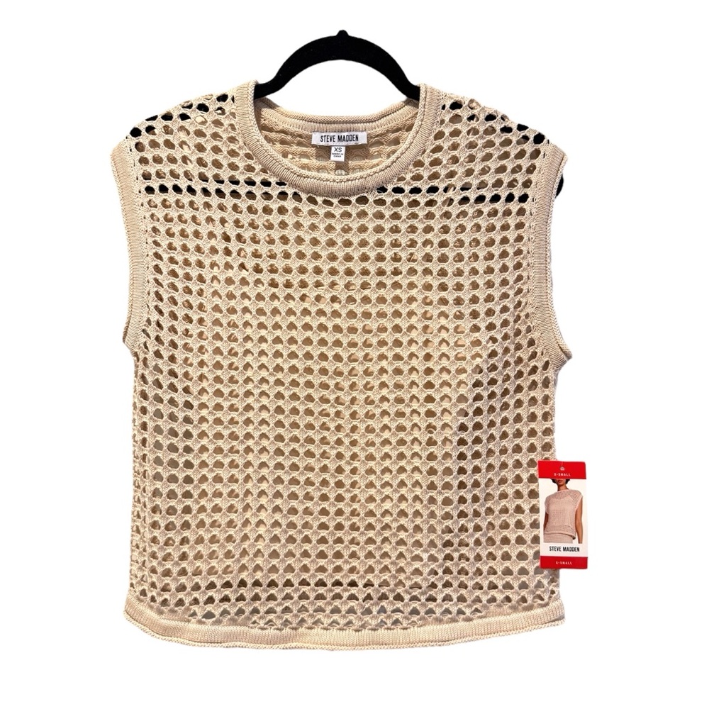 Steve Madden Crochet Skirt Set Lined Boho Chic‎ Resortwear Beige Women’s Size XS - Picture 3 of 9